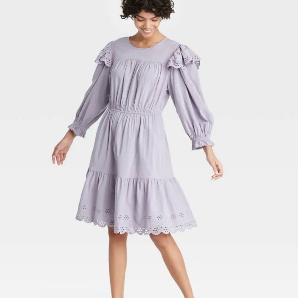 🚨LAST CHANCE 🆕 Purple Eyelet Lace Dress